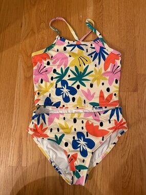 Girls' Floral Tankini Swimsuit - Multicolor